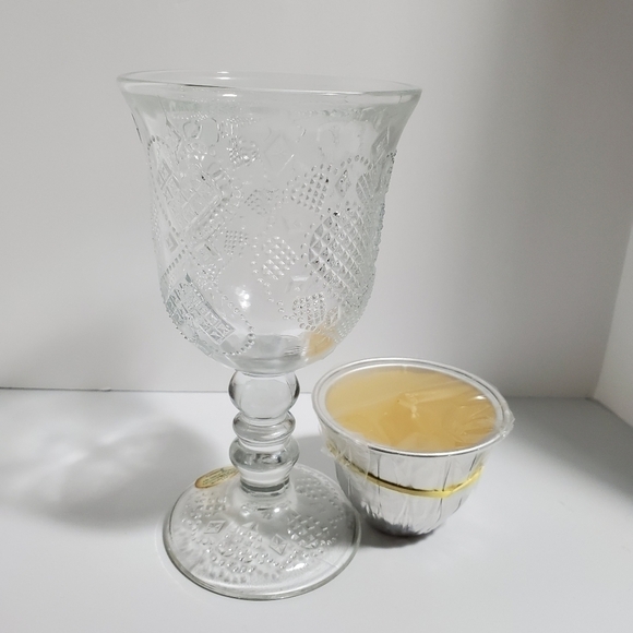 NIB vintage Avon 1978 Heart & Diamond Fostoria Loving Cup scented Candle holder - Picture 6 of 14